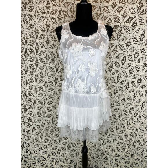 Flora Paris White Floral Mini Dress - Picture 1 of 5